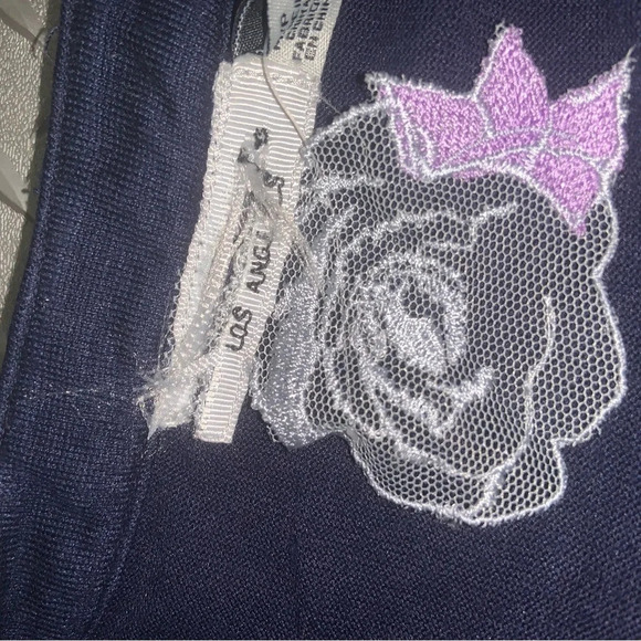 Los Angeles boutique button sweater boho Victorian ruffle classic casual y2k - Picture 3 of 4